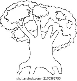 Coloring Page Cartoon Old Tree Big Stock Vector (Royalty Free ...