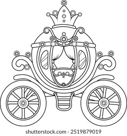 Coloring page. Cartoon Royal Carriage