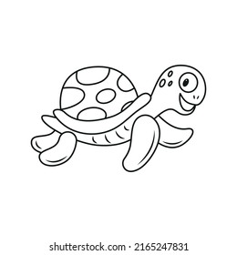 Coloring Page Cartoon Turtle Coloring Book Stock Vector (Royalty Free ...