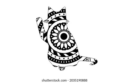 Coloring page - cat for adults kids antistress