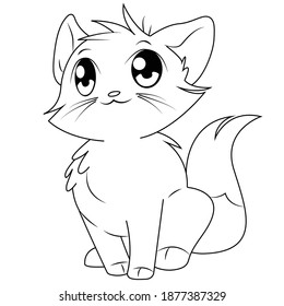 Coloring page of cats or adorable kittens for Childrens