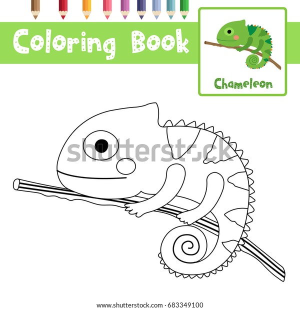 page de coloriage chameleon sur image vectorielle stock libre droits 683349100 souche d&#x00027;arbre google