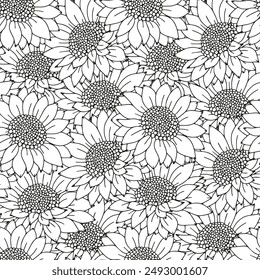 Coloring page for children and adults. Flowers.