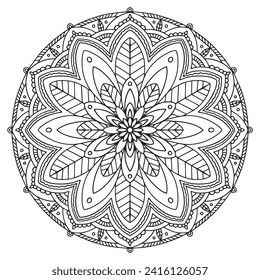 Coloring page for children and adults. Mandala.