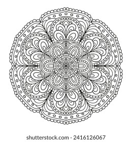 Coloring page for children and adults. Mandala.