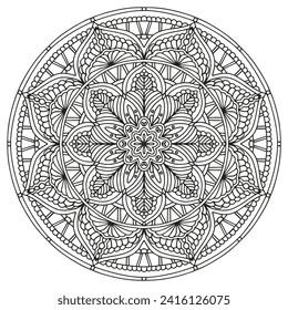 Coloring page for children and adults. Mandala.