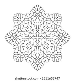 Coloring page for children and adults Mandala design. vector file. vector file, tattoo design, wall art, simple mandala art, Design for a wallpaper Paint shirt and tile Sticker Design, vector file