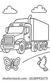 Coloring page for children. Beautiful illustration for coloring book.