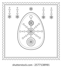 coloring page for children for Easter with Easter egg and ornament