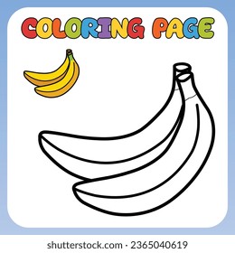 Coloring page for children. Image of bananas. Children's vector illustration