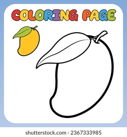 Página de colorear para niños. Imagen de Mango. Ilustración vectorial de los niños
