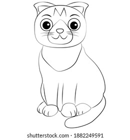 Coloring page for children or kids of cute kittens and cats