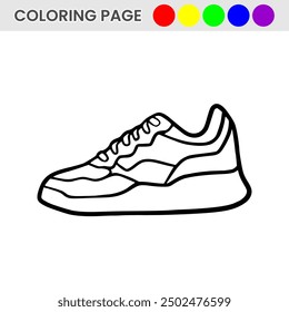 Coloring page for children with sneaker pictures