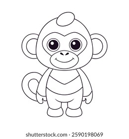 Coloring page Chimpanzee vector illustration