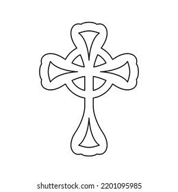 Coloring page with Christian Cross for kids