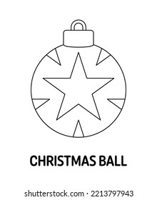 Coloring page with Christmas Ball for kids