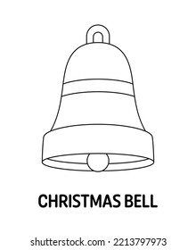 Coloring page with Christmas Bell for kids
