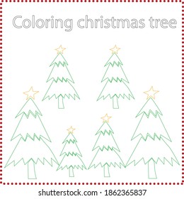 coloring page christmas tree pattern