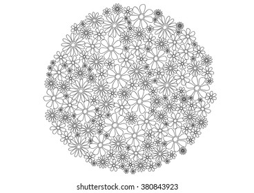 Coloring page - Circle of flowers