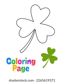 Coloring page with Clover Leaf for kids