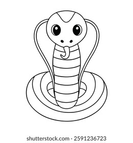 Coloring page Cobra vector illustration