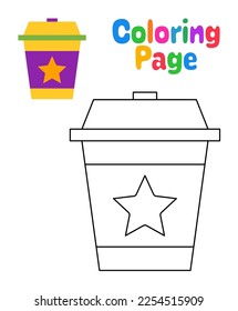 Coloring page with Coffee Cup for kids