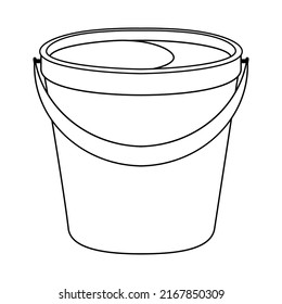 Coloring Page Colorless Cartoon Bucket Water Stock Vector (Royalty Free ...