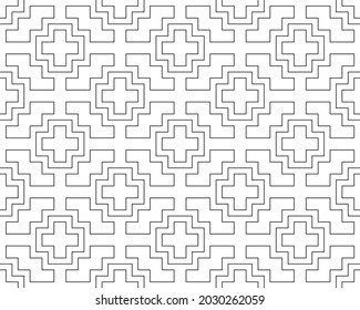 Coloring page, colouring  book for adults and children. Black and white geometric linear illustrations. Line pattern design. Decorative abstract vector background. Easy to edit color and line weight.
