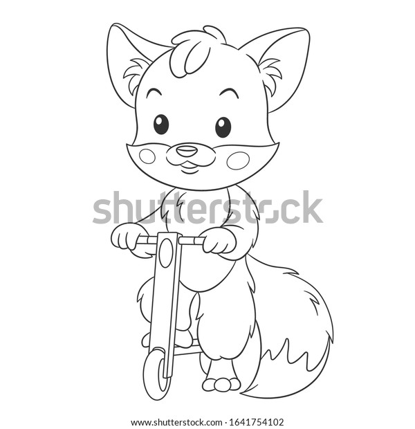 coloring page colouring picture fox on stock vector royalty