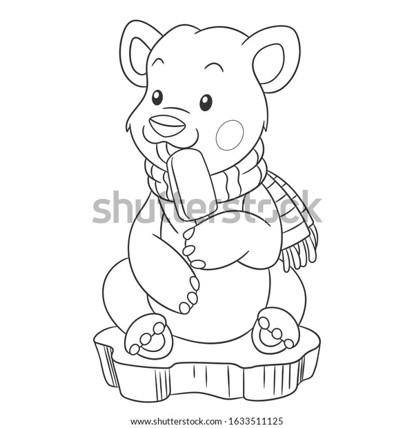 Coloring Page Colouring Picture White Polar Stock Vector Royalty Free 1633511125