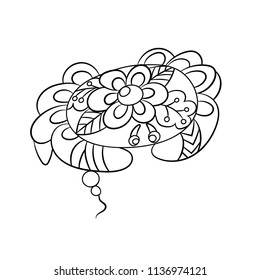Coloring page with crab in ornamnets in vector design graphic for children