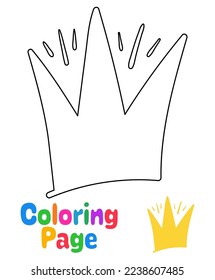 Coloring page with Crown for kids