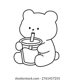 Coloring Page Cute Bear