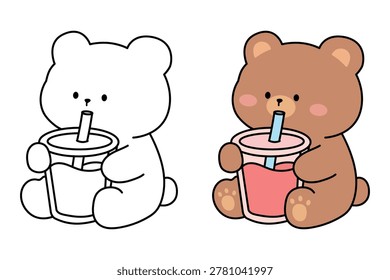 Coloring Page Cute Bear