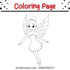 Coloring page cute beautiful fairies