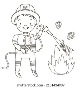 fire brigade clipart black and white free