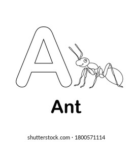 Coloring page cute cartoon alphabet for kids