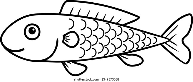 Coloring Page Cute Cartoon Fish Stock Vector (Royalty Free) 1349373038 ...