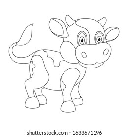 Coloring Page Cute Cow Can Train Stock Vector (Royalty Free) 1633671196 ...