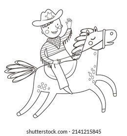 boy on bucking horse coloring pages