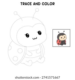 Coloring Page Cute Ladybug