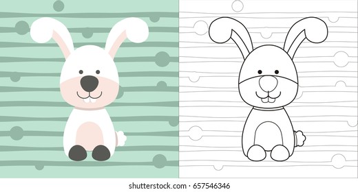 coloring page cute little rabbit for education