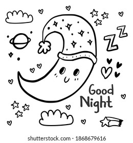 Moon and Stars Coloring Pages Images, Stock Photos & Vectors | Shutterstock