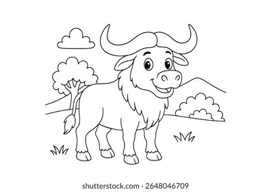 Página de colorir de alce bonito para crianças livro de colorir