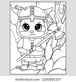 Coloring page with cute Sloth. Monochrome vector illustration with sloth. Coloring page with cute Summer Sloth.