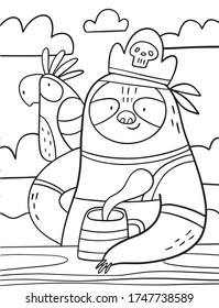 Download Sloth Coloring Pages High Res Stock Images Shutterstock