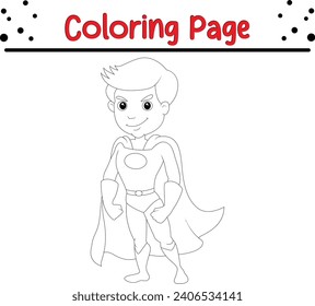 Coloring page Cute superhero boy