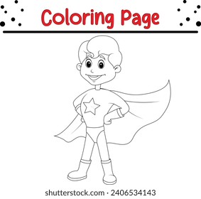 Farbseite Cute Superheld-Junge