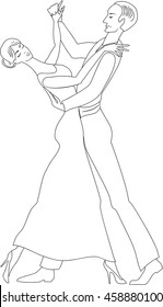 coloring page with dancing couple