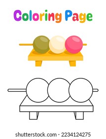 Coloring page with Dango for kids